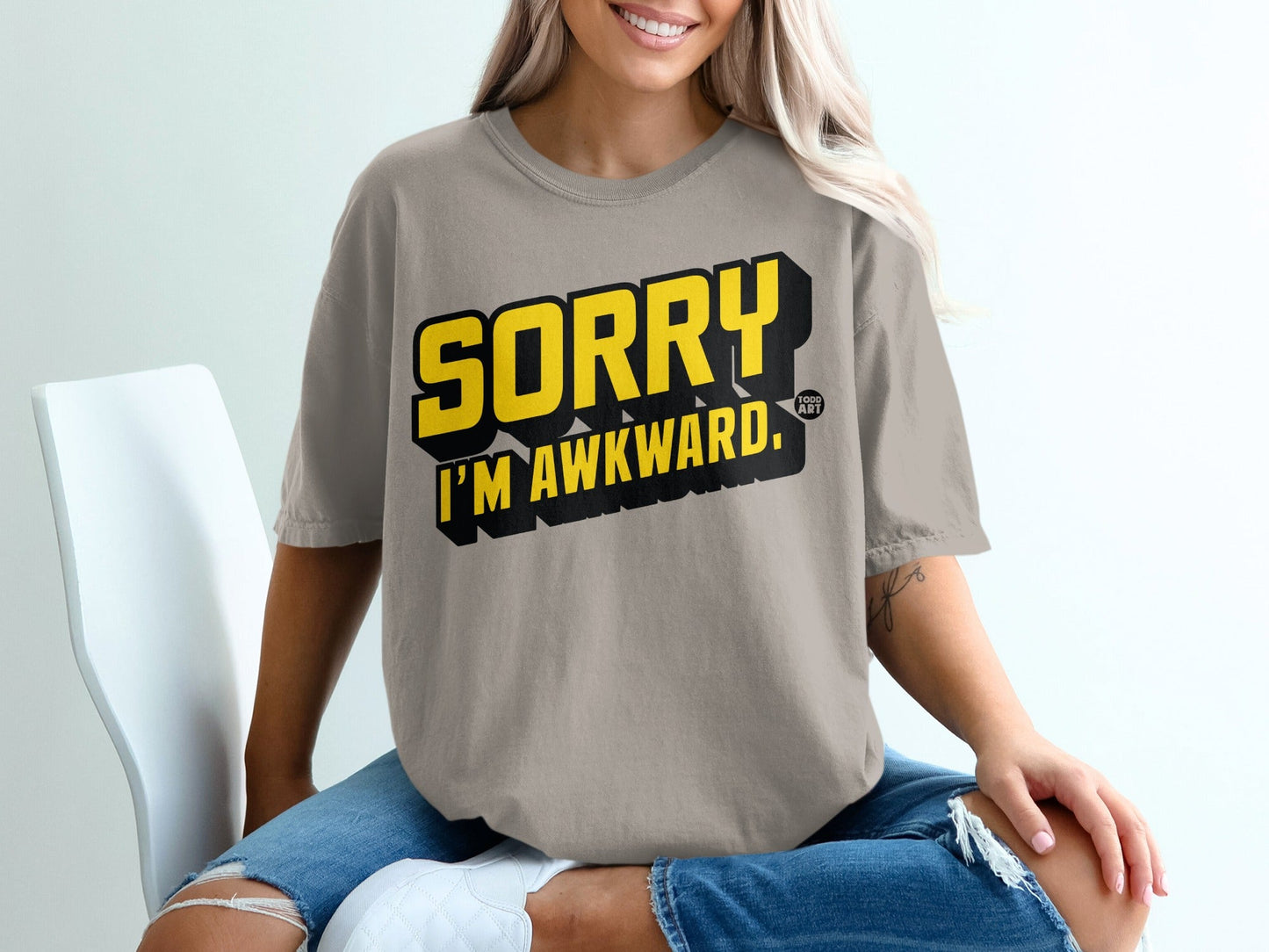 Sorry I'm Awkward Statement Graphic Tee Shirt