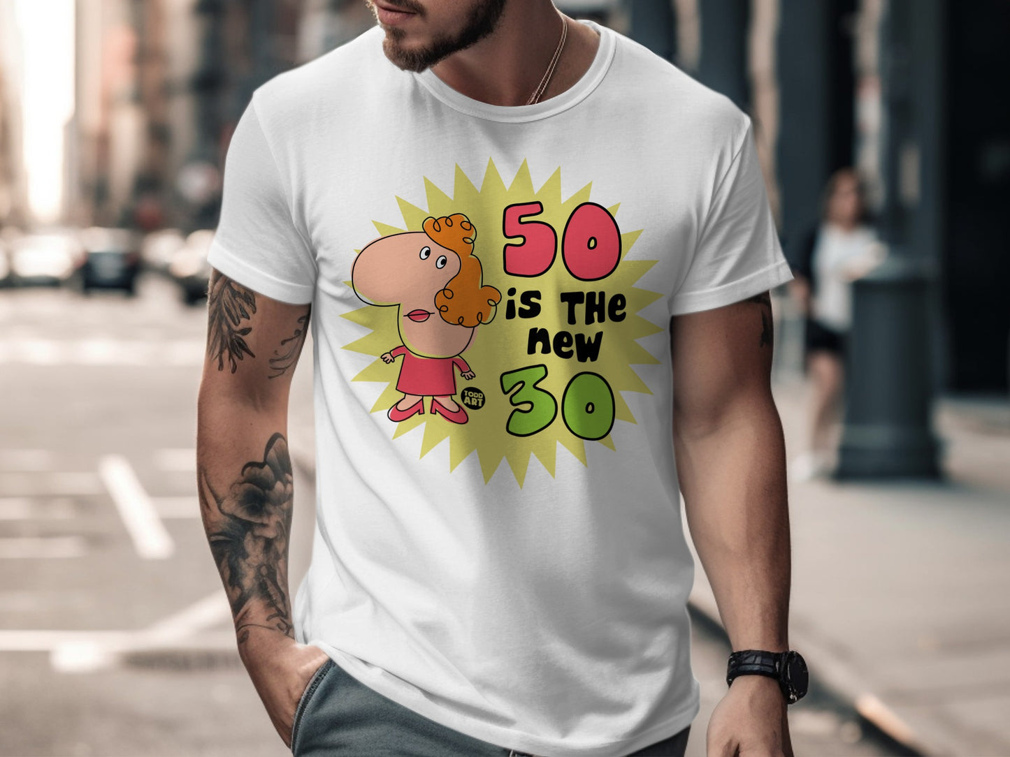 Fun Birthday Shirt 50 Is The New 30 Graphic Novelty Tee