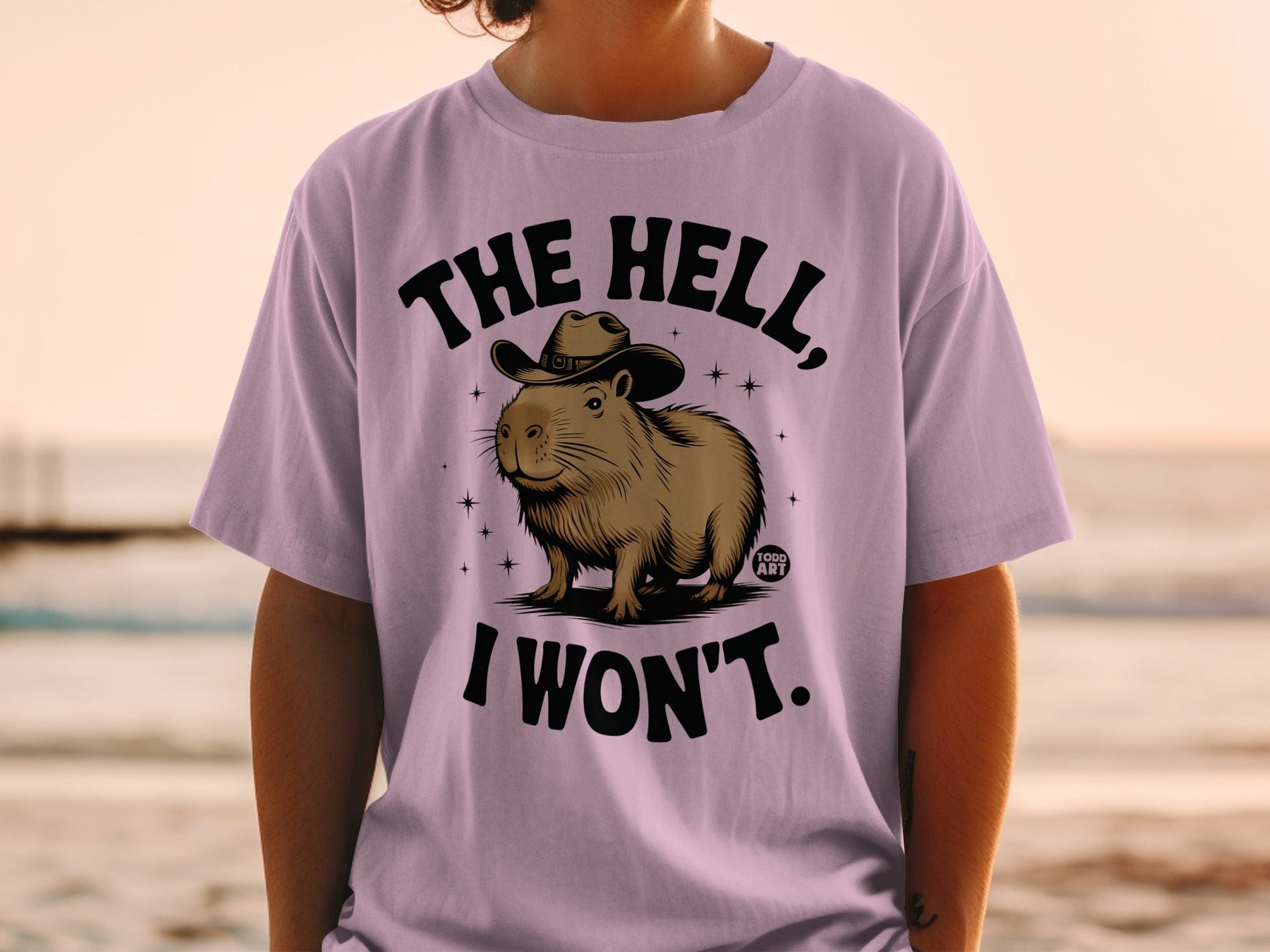The Hell I Won't Cute Capybara Cowboy T-Shirt
