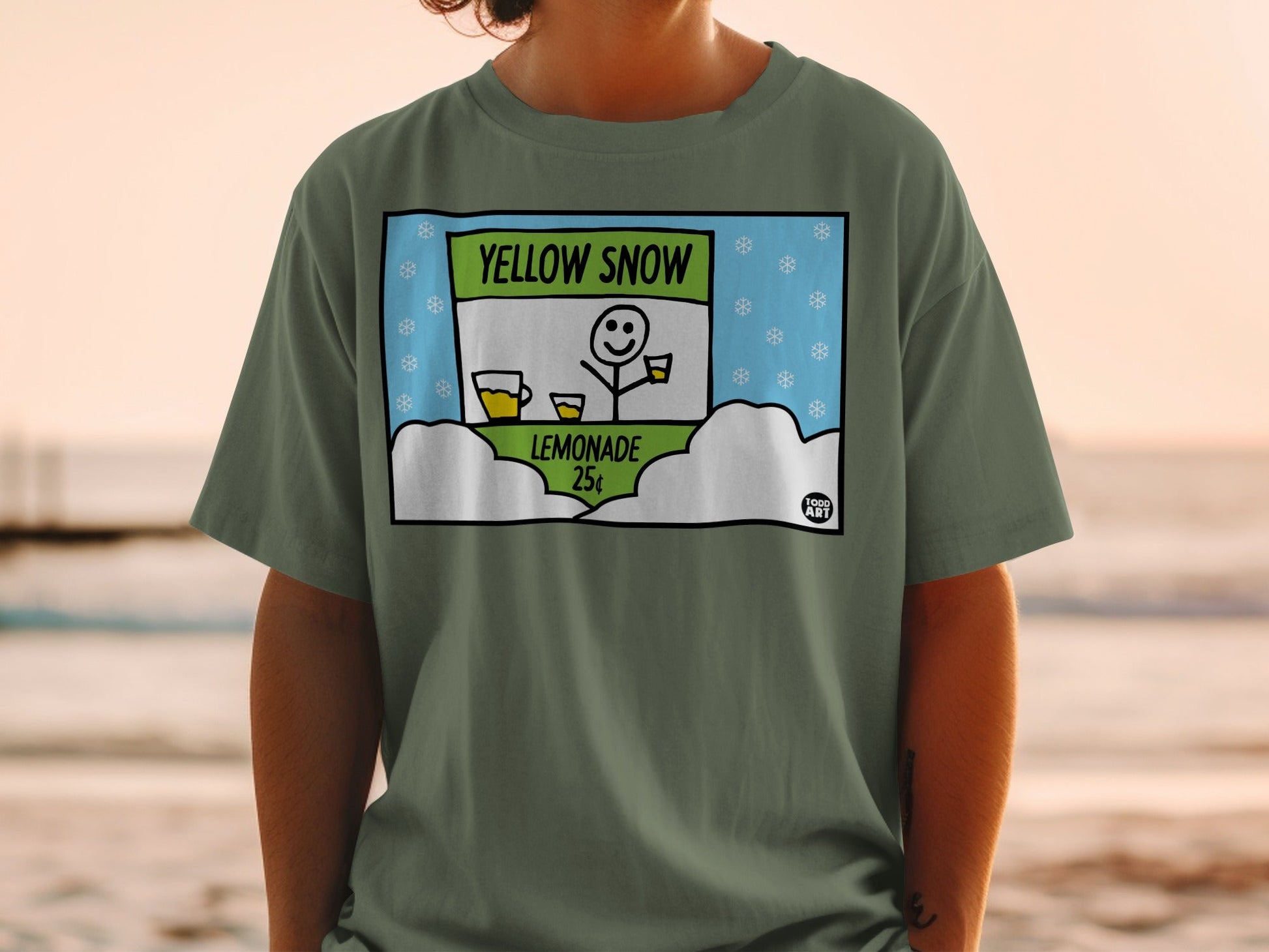 Yellow Snow Lemonade Stand Funny Graphic T-Shirt