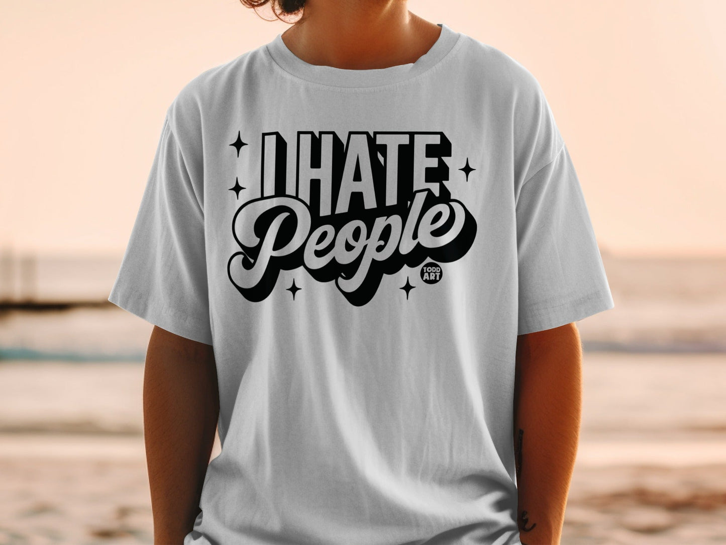 I Hate People Graphic Print Casual Wear T-Shirt