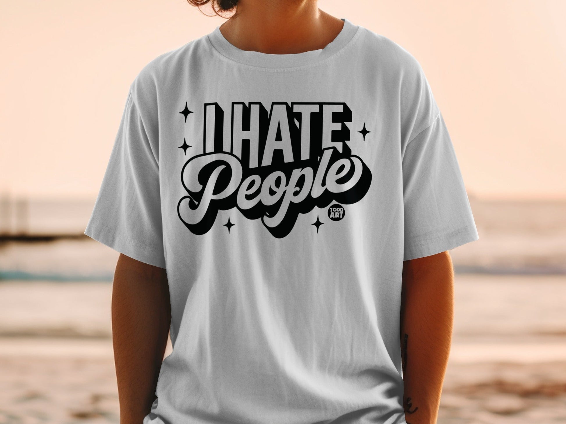 I Hate People Graphic Print Casual Wear T-Shirt