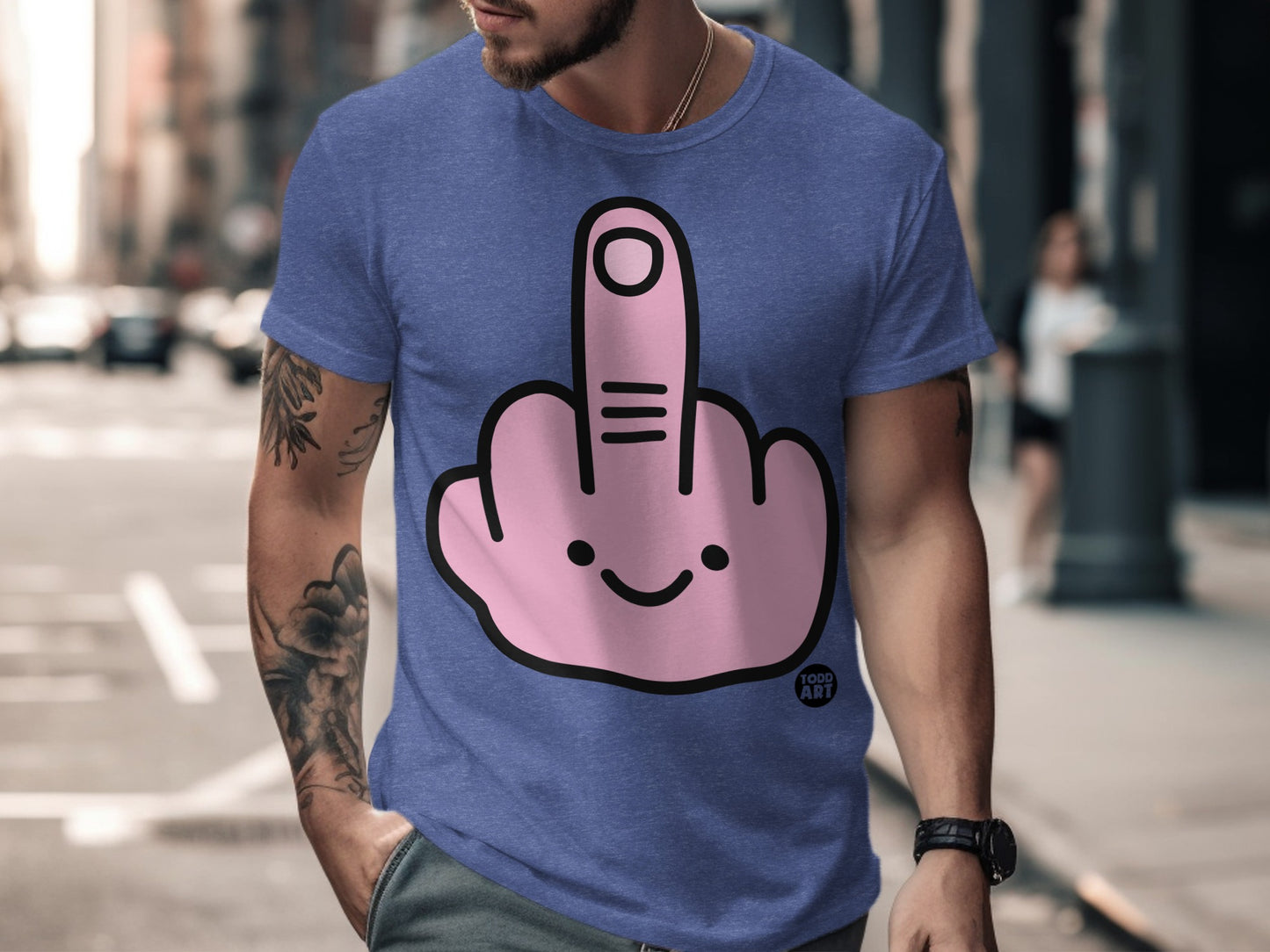 Happy Face Middle Finger Gesture T-shirt product
