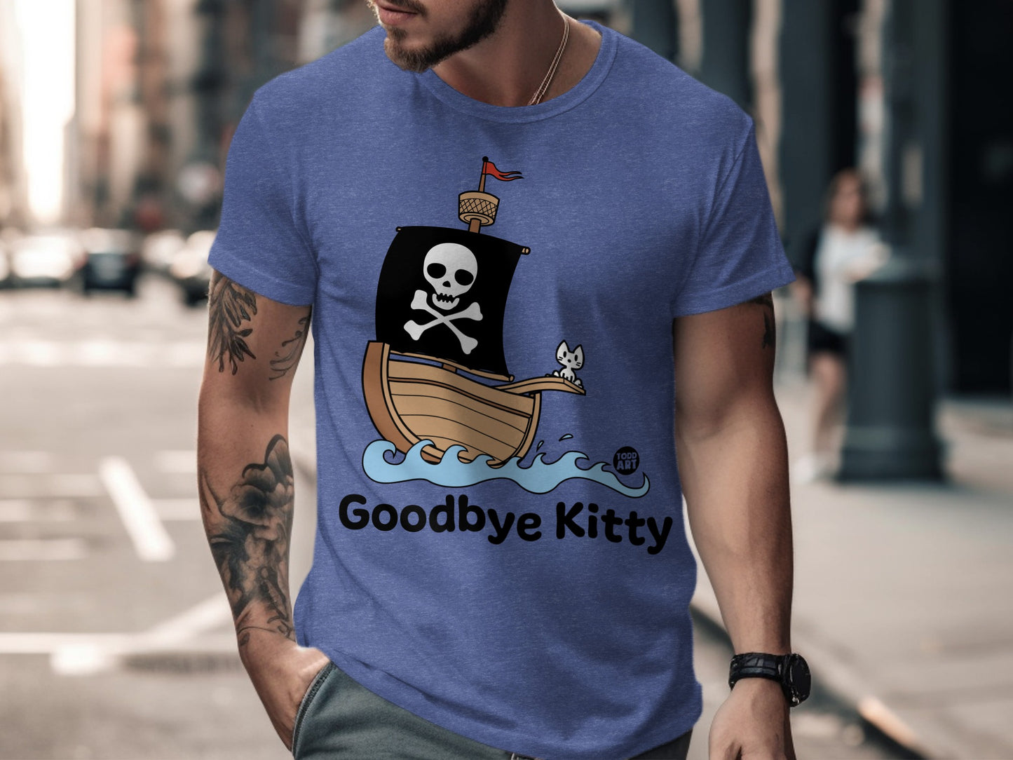 Pirate Ship Goodbye Kitty Graphic T-Shirt