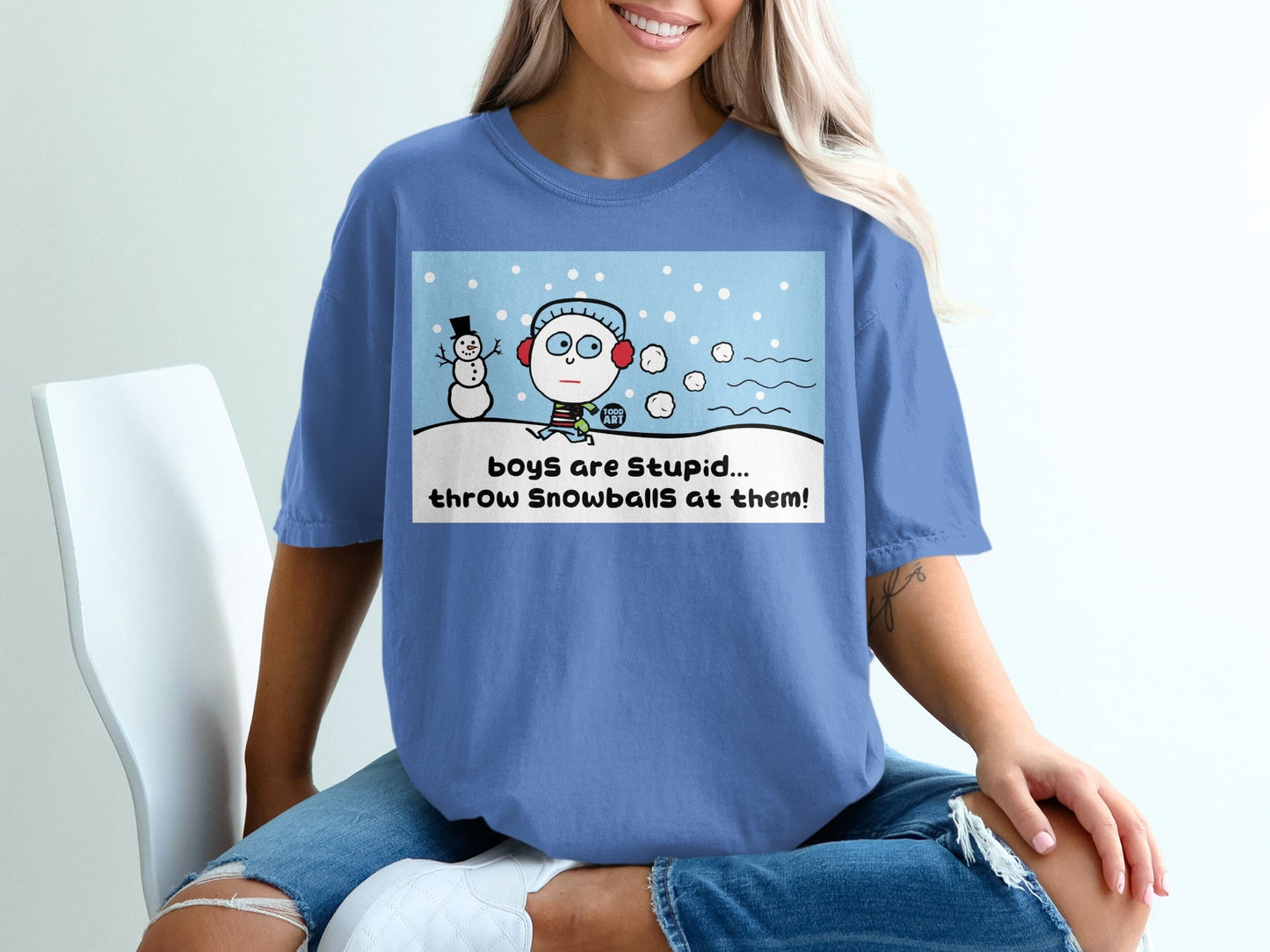 Boys Are Stupid Throw Snowballs at Them T-shirt