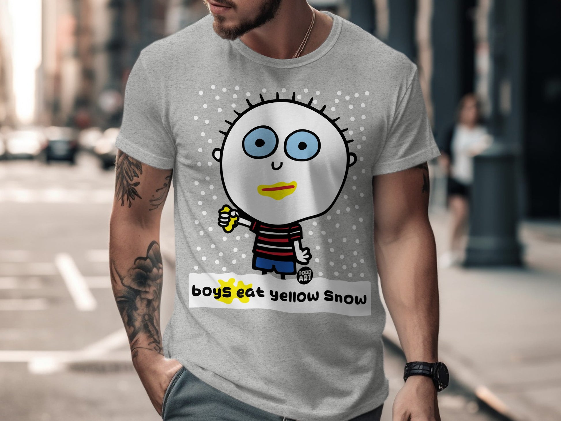 Cartoon Character Boys Eat Yellow Snow T-shirt