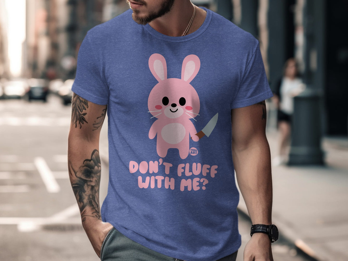 Don't Fluff With Me Cute Bunny Graphic T-shirt
