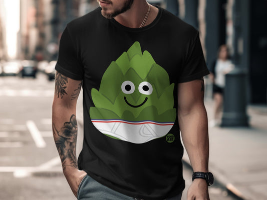 Smiling Leaf Character Artistic Design T-shirt