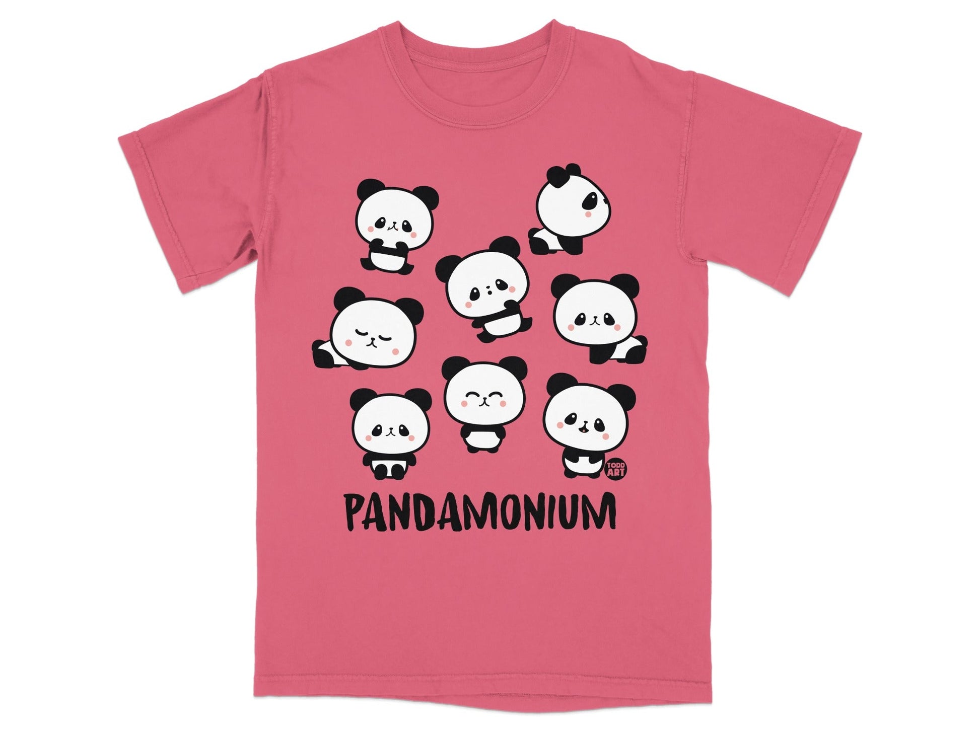 Cute Pandamonium Cartoon Panda Graphic T-Shirt