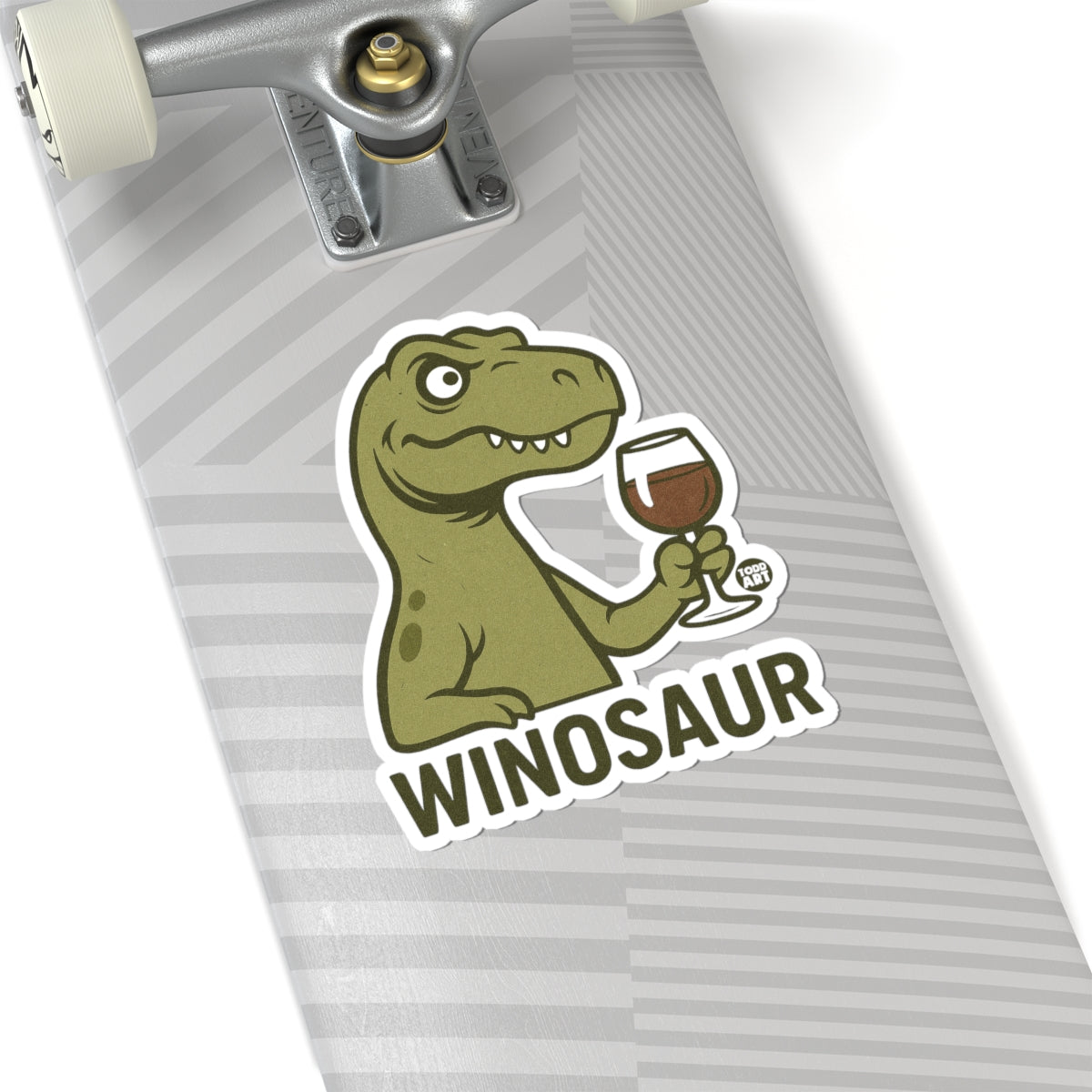 Dinosaur Enjoying WineTodd Art Sticker