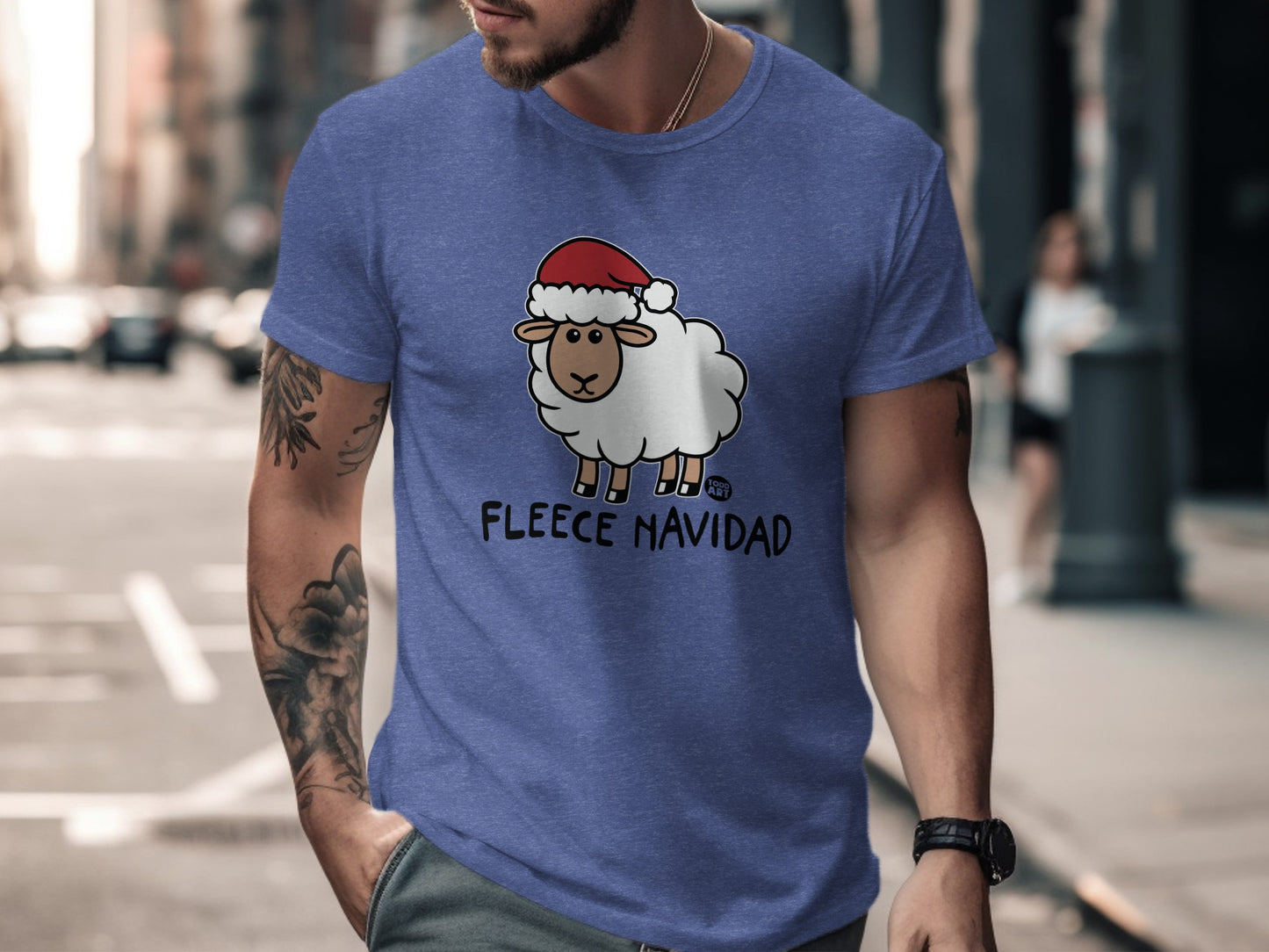 Fleece Navidad Cute Santa Sheep Graphic Shirt product