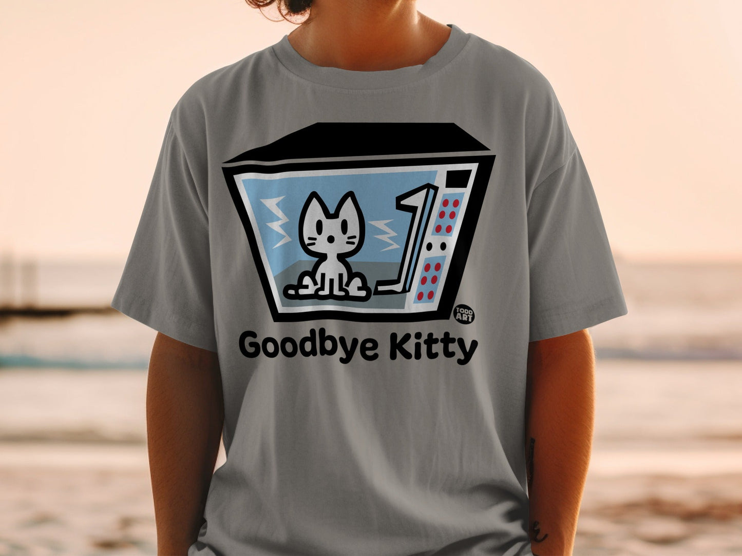 Goodbye Kitty Vintage TV Design Graphic Tee