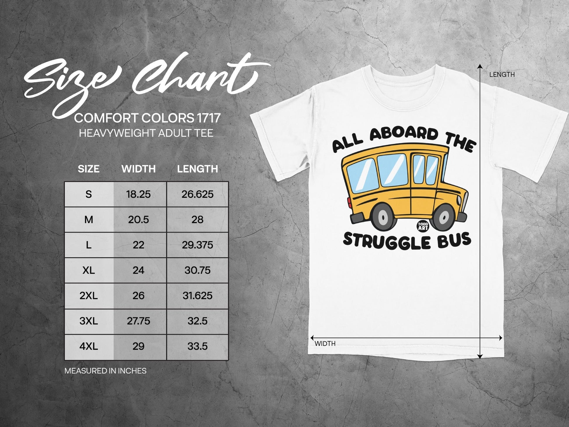 All Aboard the Struggle Bus Heavyweight Adult Tee