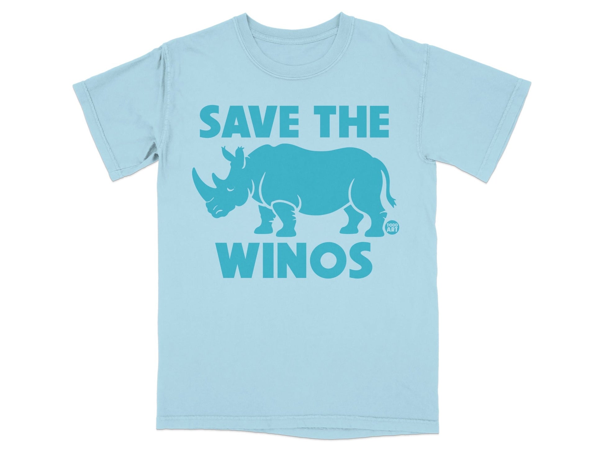 Save The Winos Funny Rhino Graphic T-shirt