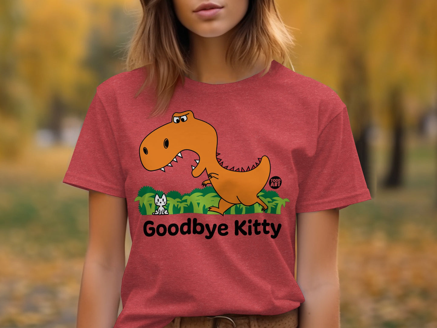 Goodbye Kitty Dinosaur T-Shirt for Fun Casual Style