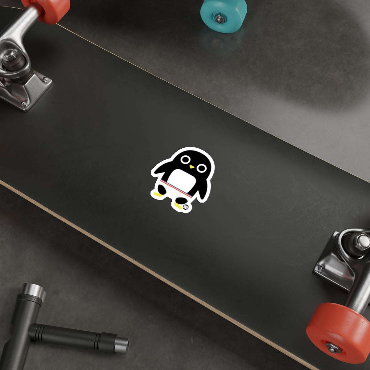 Cute Penguin Skateboard with Colorful Wheels