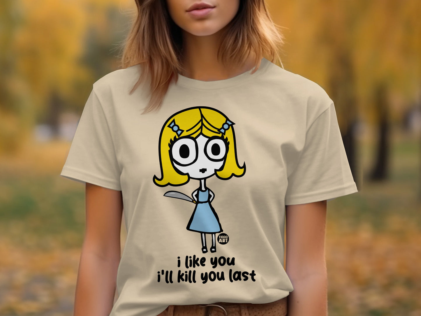 Cute Graphic Tee with Quirky Cartoon Character Print