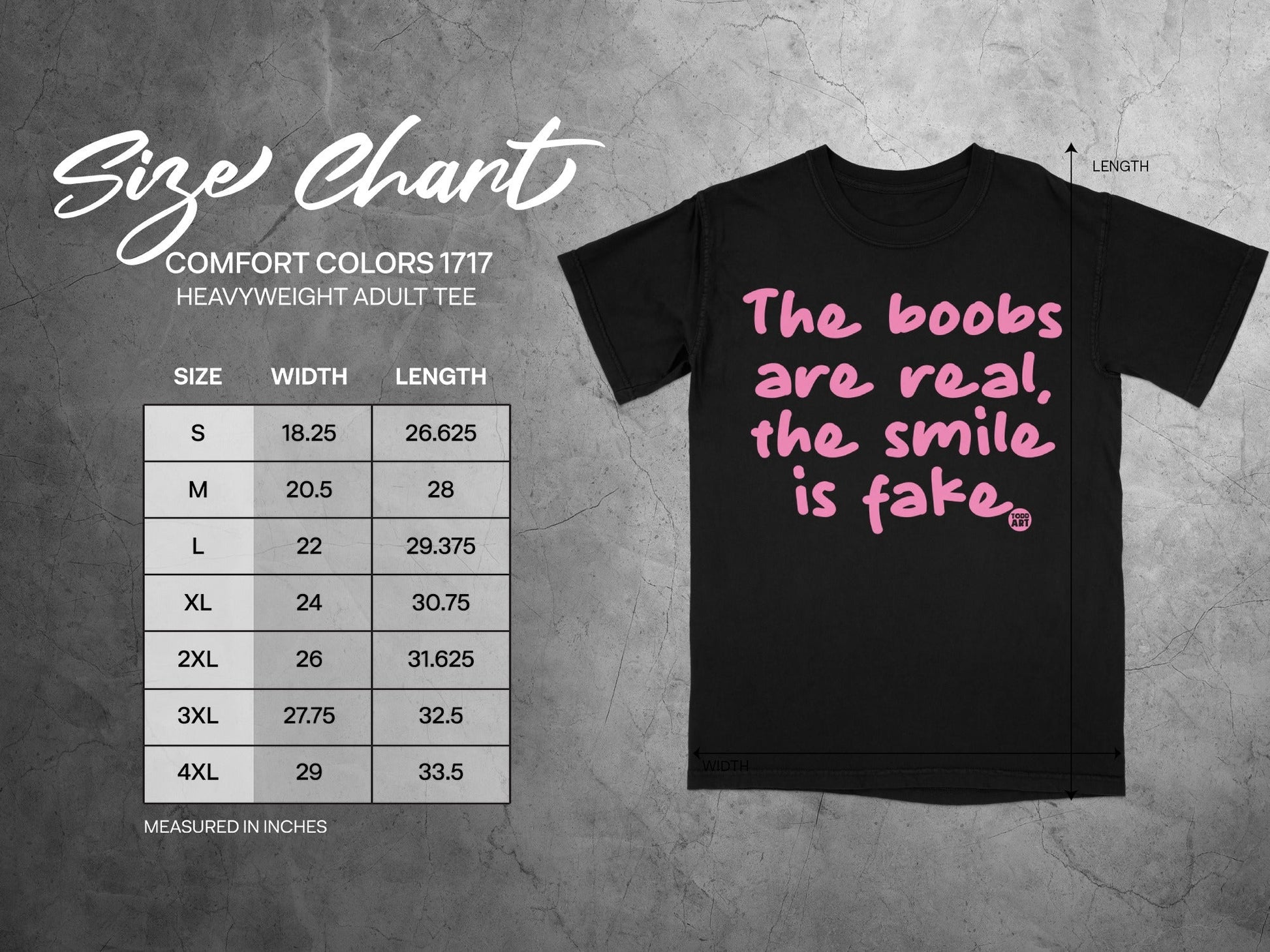 The Boobs Are Real The Smile Is Fake Black Tee