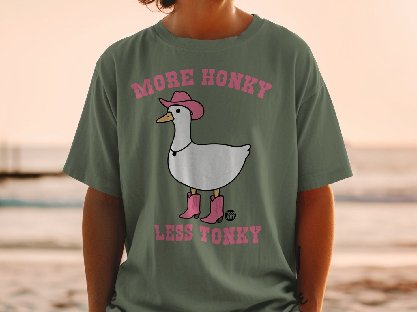 More Honky Less Tonky Duck Graphic Tee Shirt