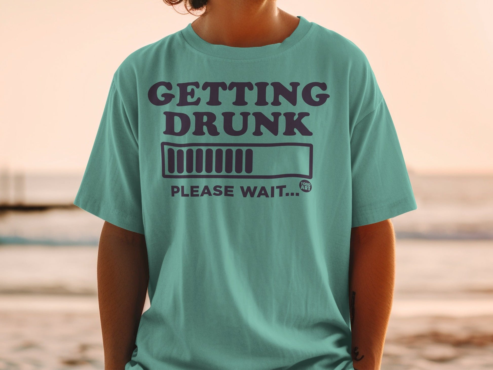 Getting Drunk Please Wait Funny Loading T-Shirt