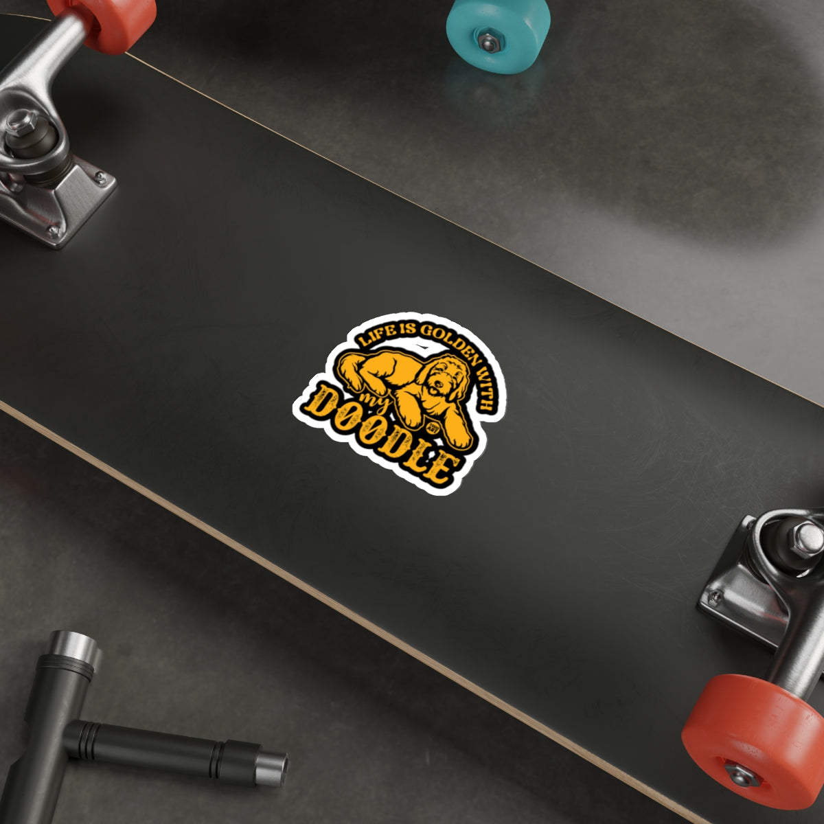 Life is Golden with Doodle Sticker for Skateboards