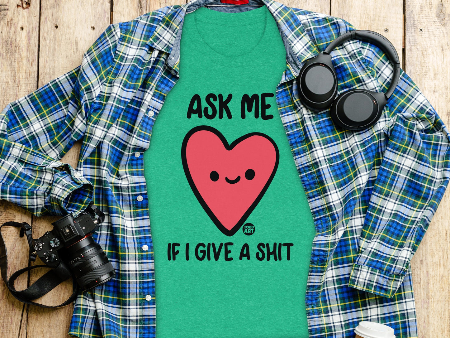 Ask Me If I Give A Shit Heart Graphic Tee