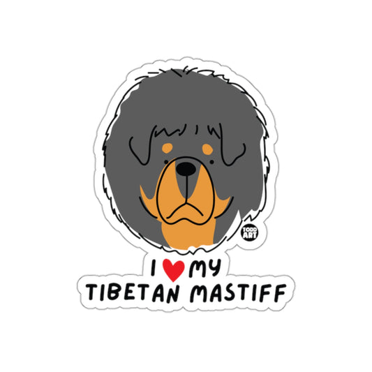 I Love My Tibetan Mastiff Sticker Cute Artwork Design