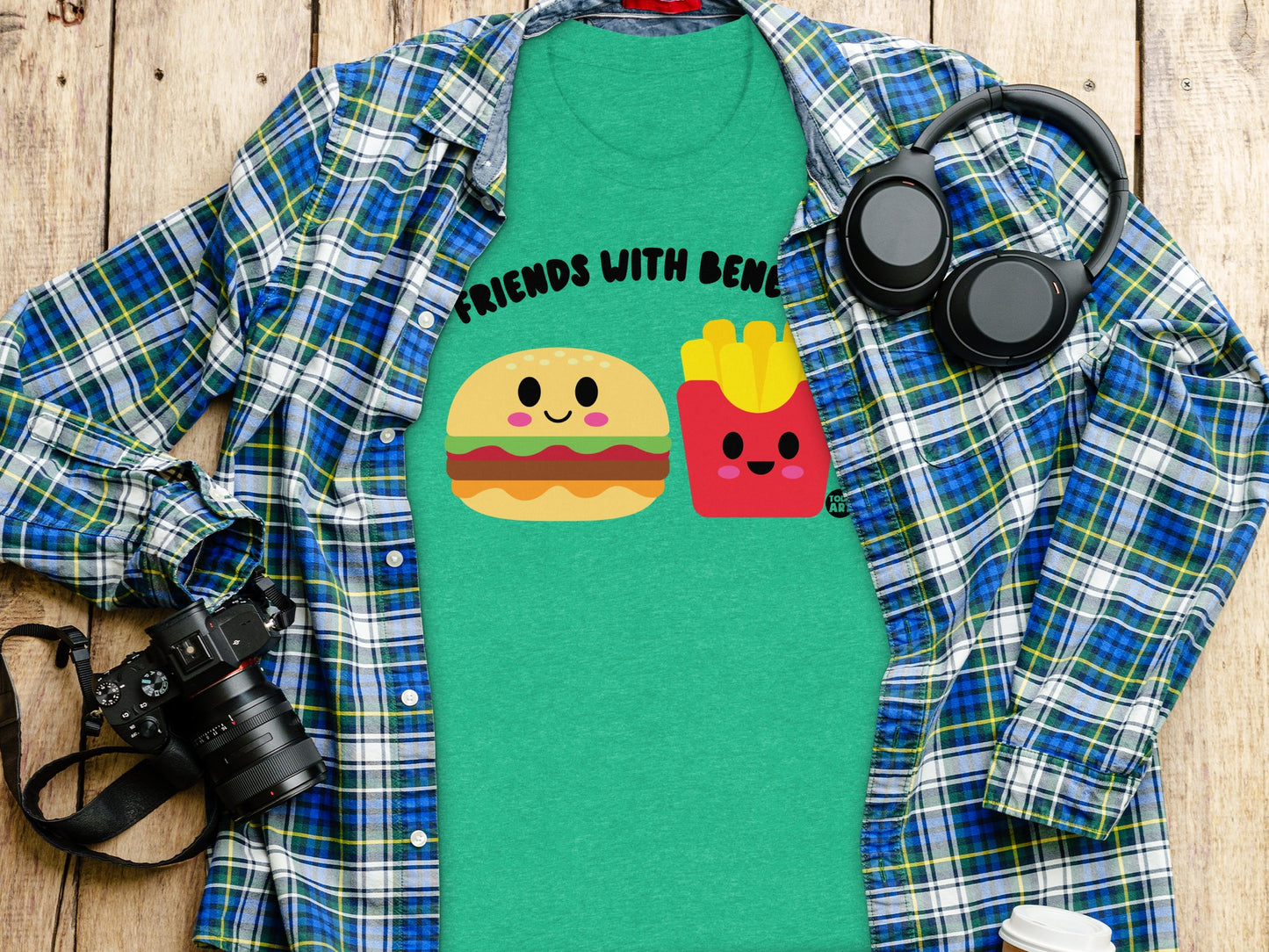 Friends With Benefits Burger and Fries Graphic T-Shirt