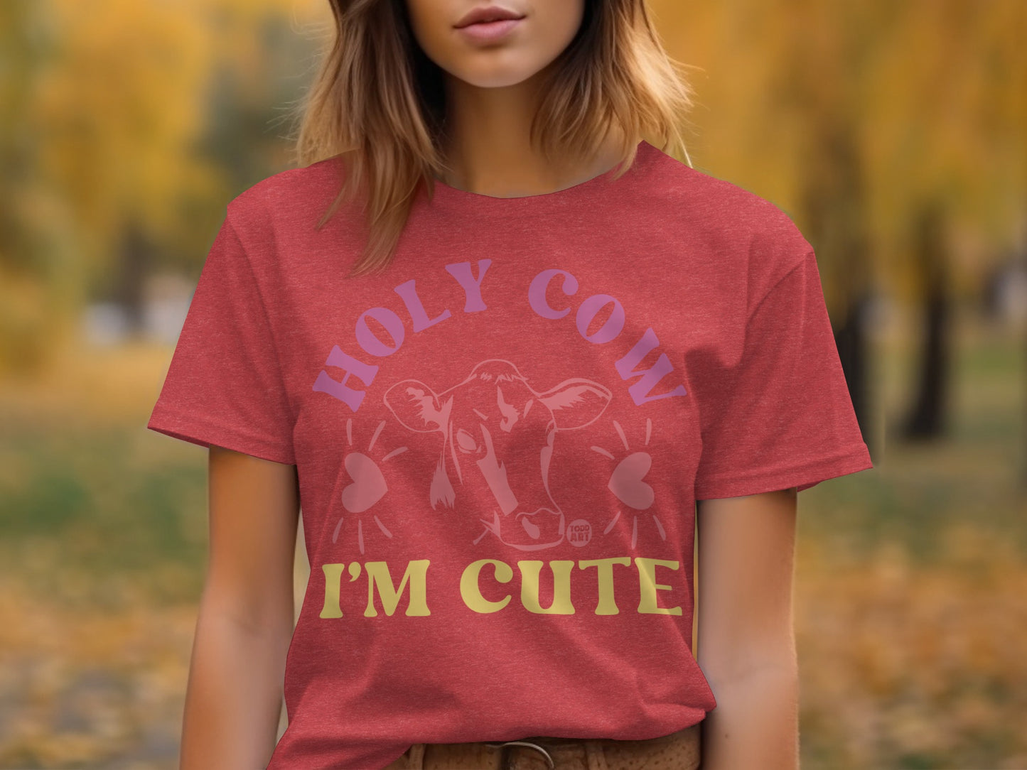 Holy Cow I'm Cute Graphic Tee Casual Top for Women