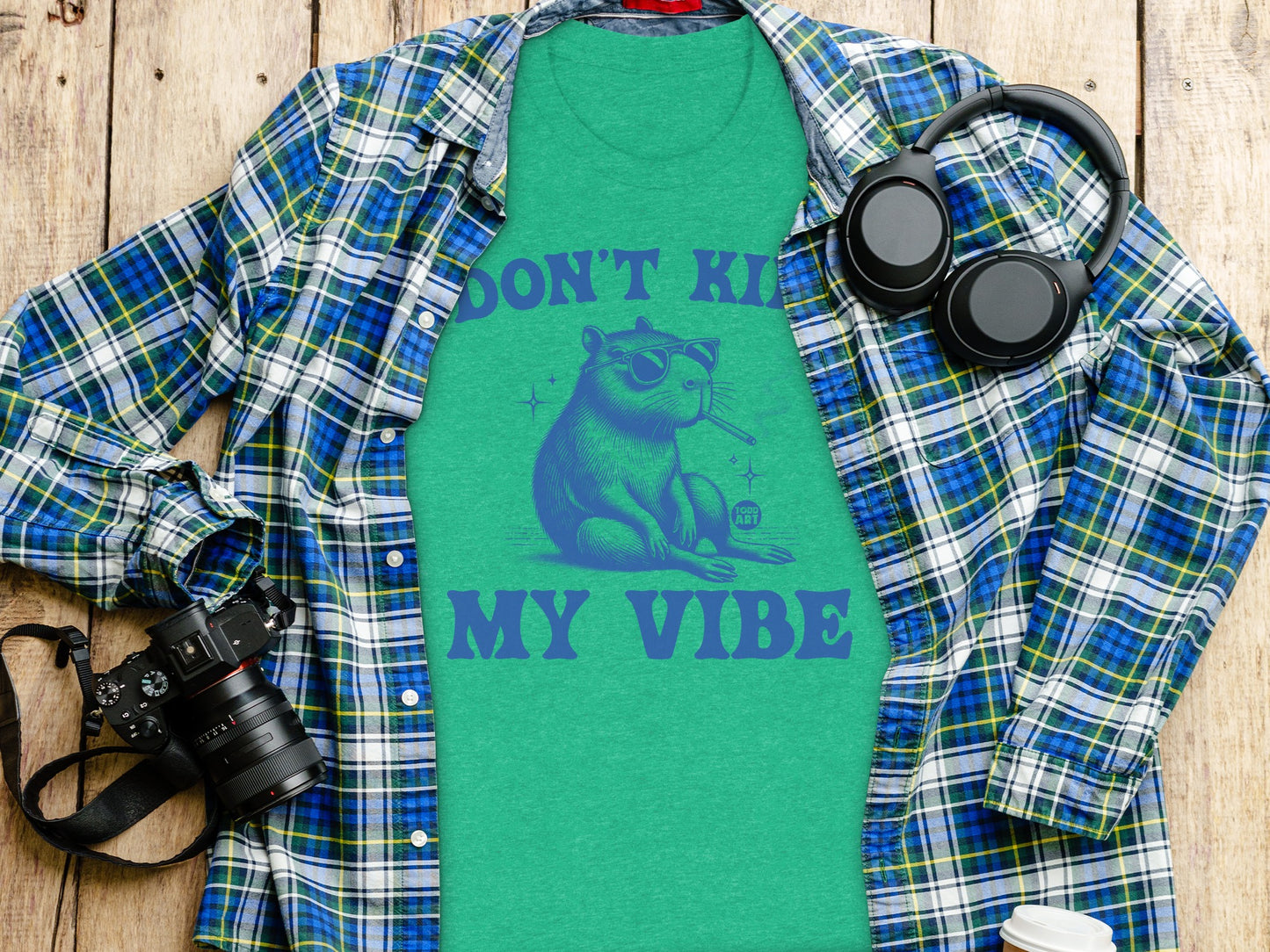 Don't Kill My Vibe Humorous Cat Graphic Shirt