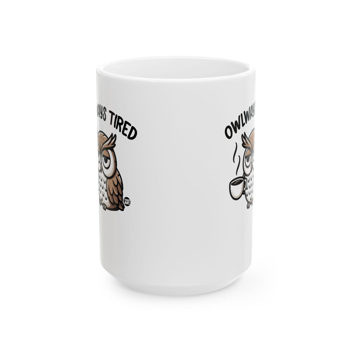 Exhausted Owl with Coffee Todd Art Mug