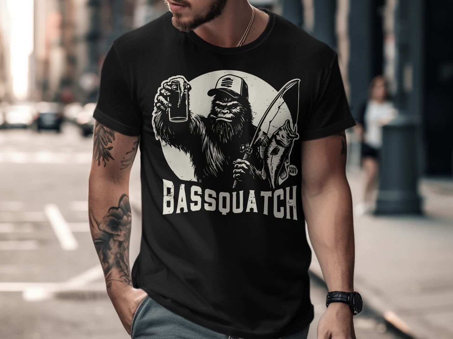 Bassquatch Graphic Tee with Sasquatch Design Shirt