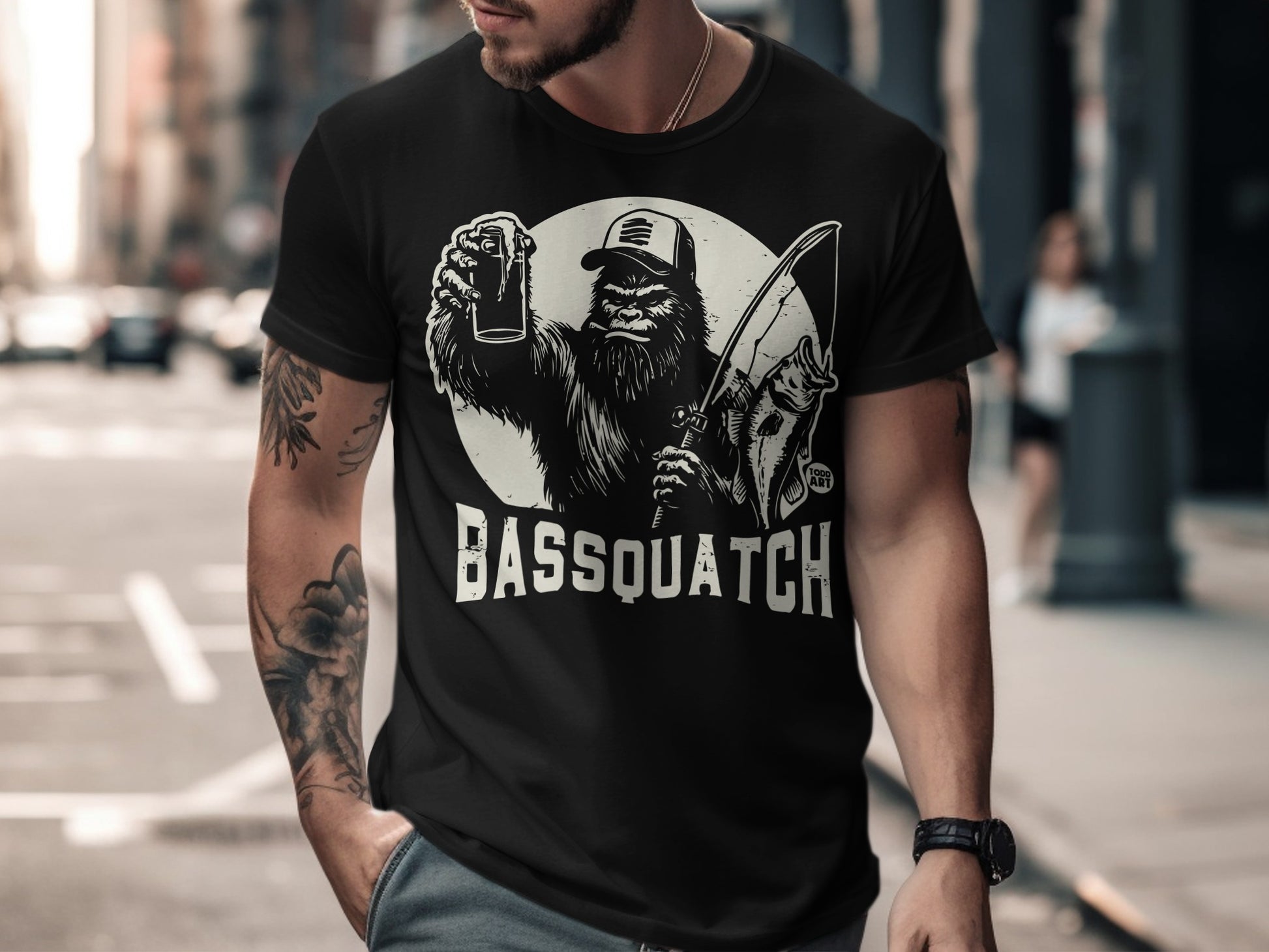 Bassquatch Graphic Tee with Sasquatch Design Shirt