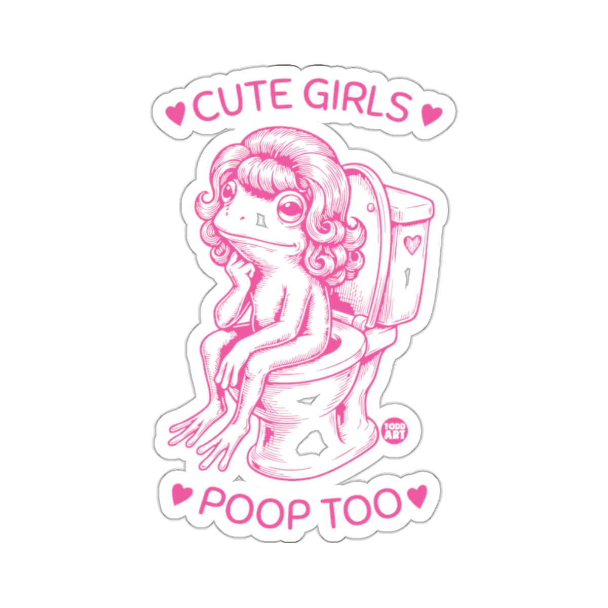 Cute Girls Poop Too Funny Frog Toilet Humor 