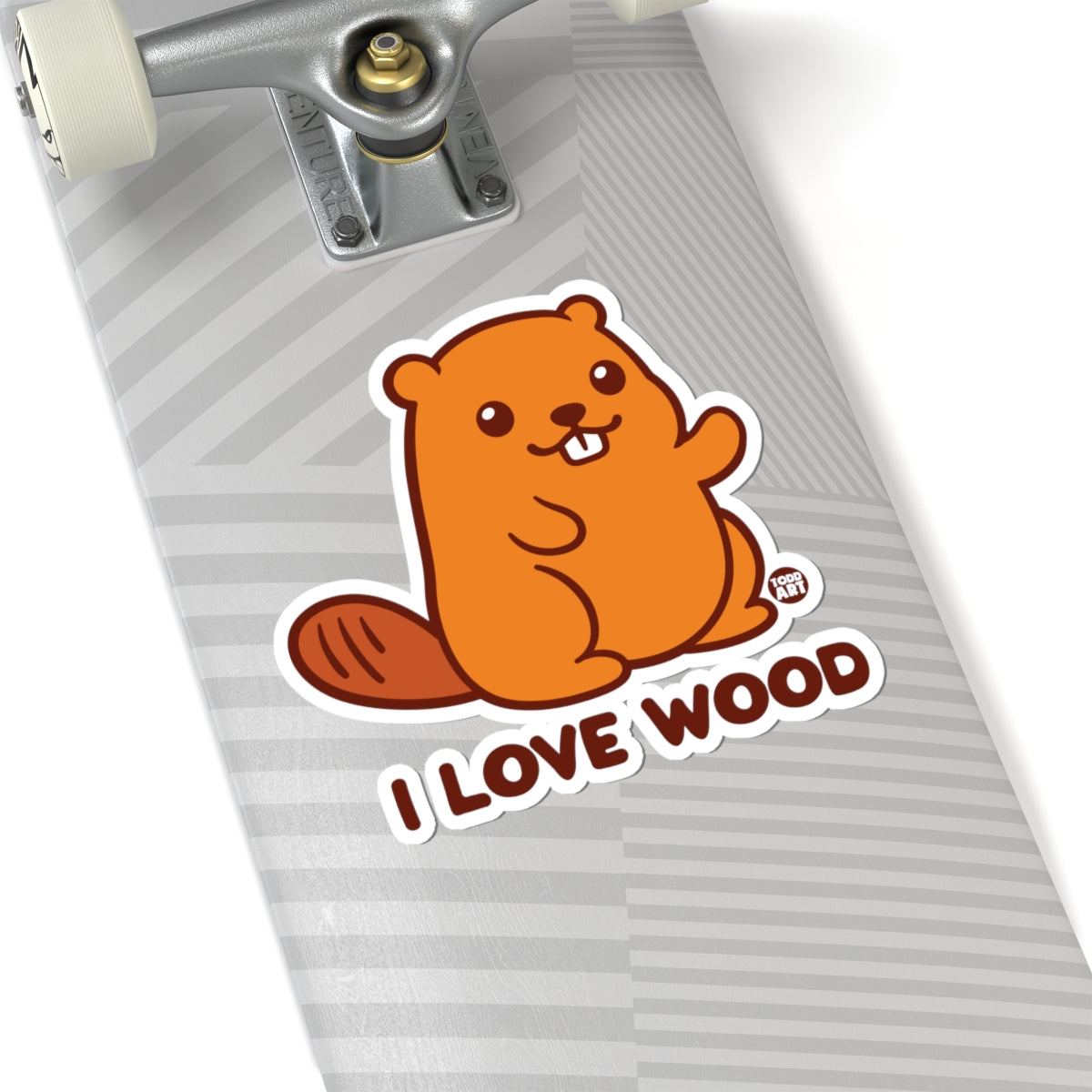 Happy BeaverTodd Art Sticker