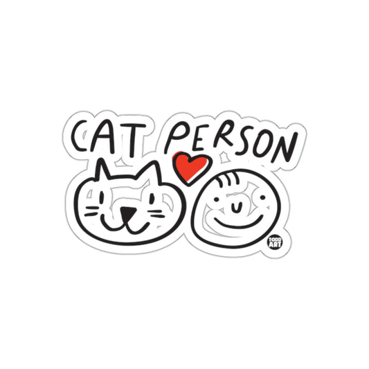 Cat Person Design Cute Line Art With Todd Art sticker