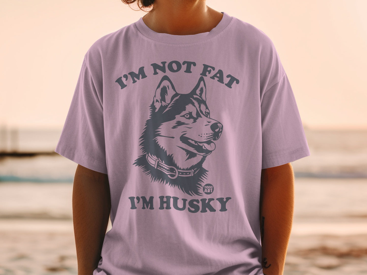 I'm Not Fat I'm Husky Funny Dog Graphic T-Shirt
