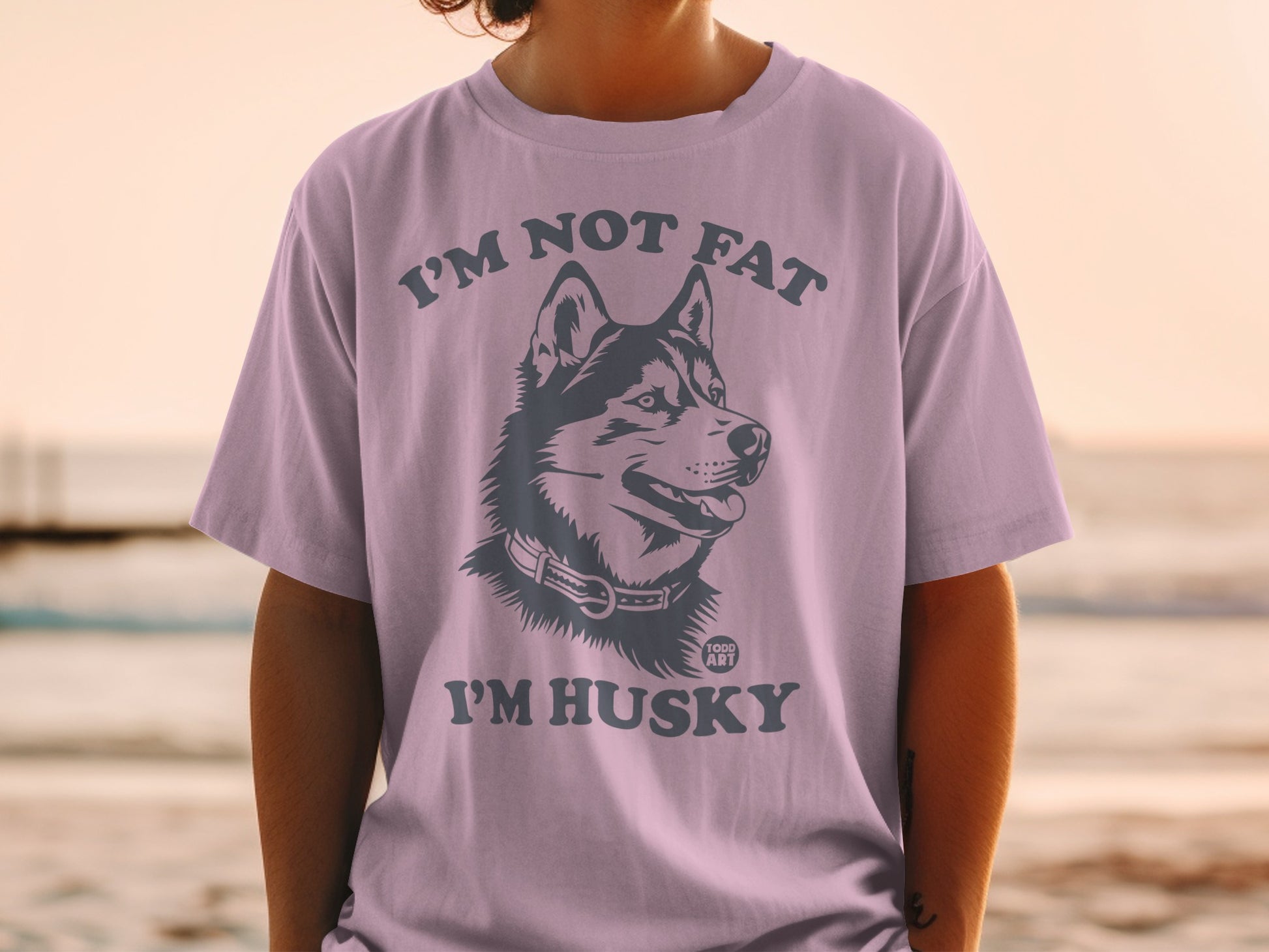 I'm Not Fat I'm Husky Funny Dog Graphic T-Shirt