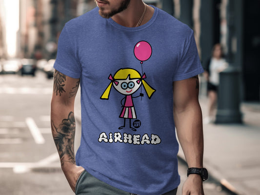 Airhead Girl with Balloon Graphic T-Shirt
