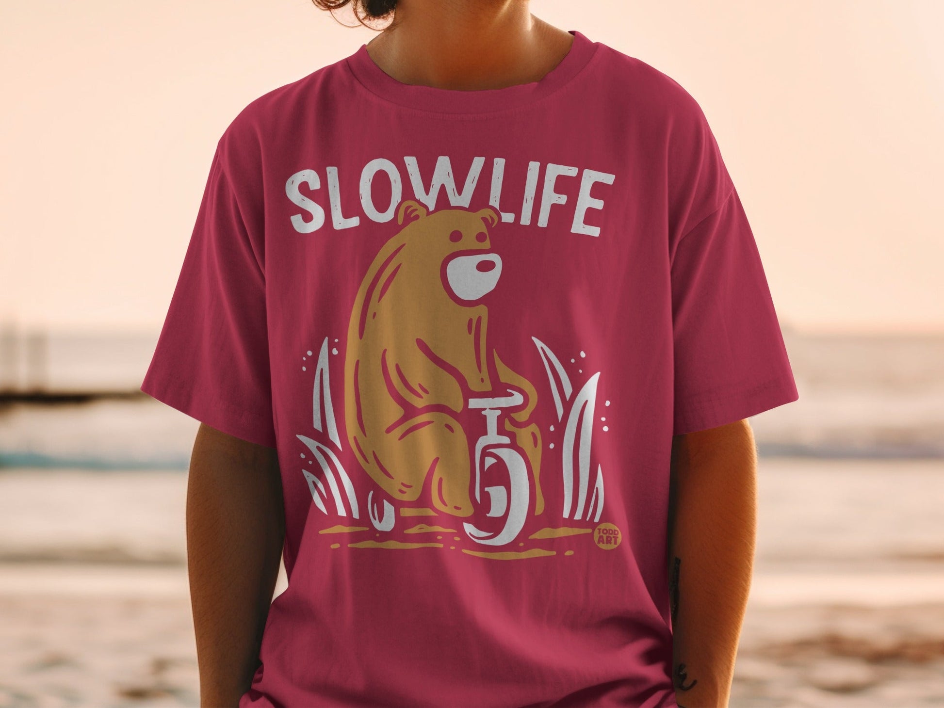 Fun Slow Life Bear Illustration Relaxation Shirt