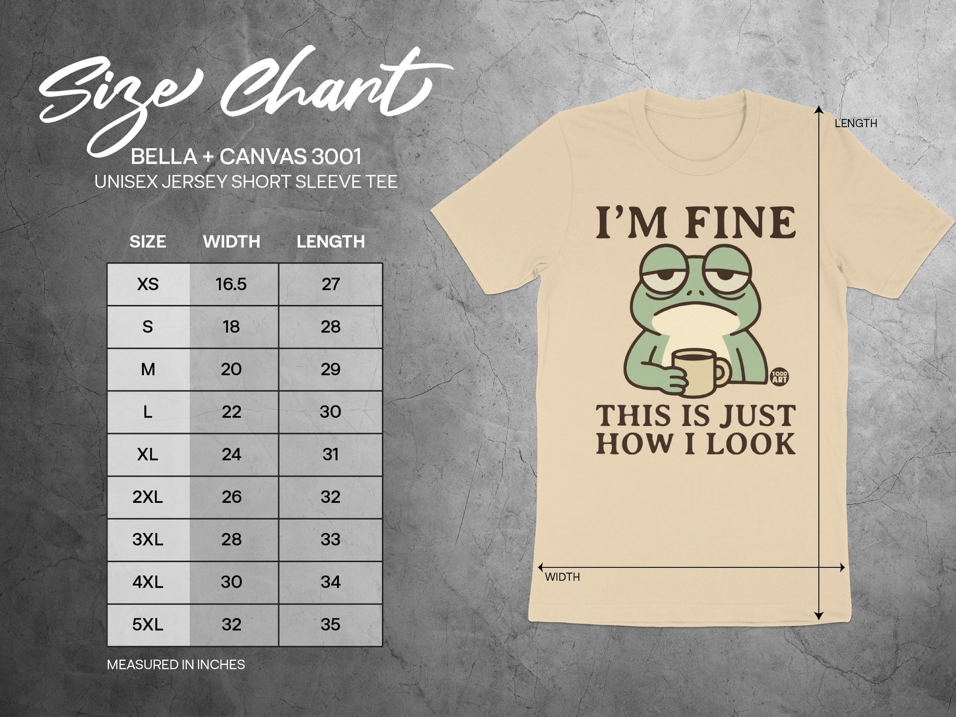 Funny I'm Fine Frog Design Short Sleeve Tee product type