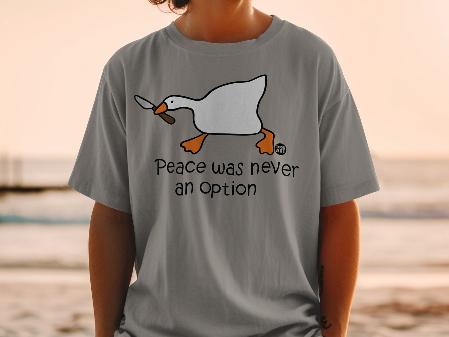 Peace was never an option funny graphic tee product