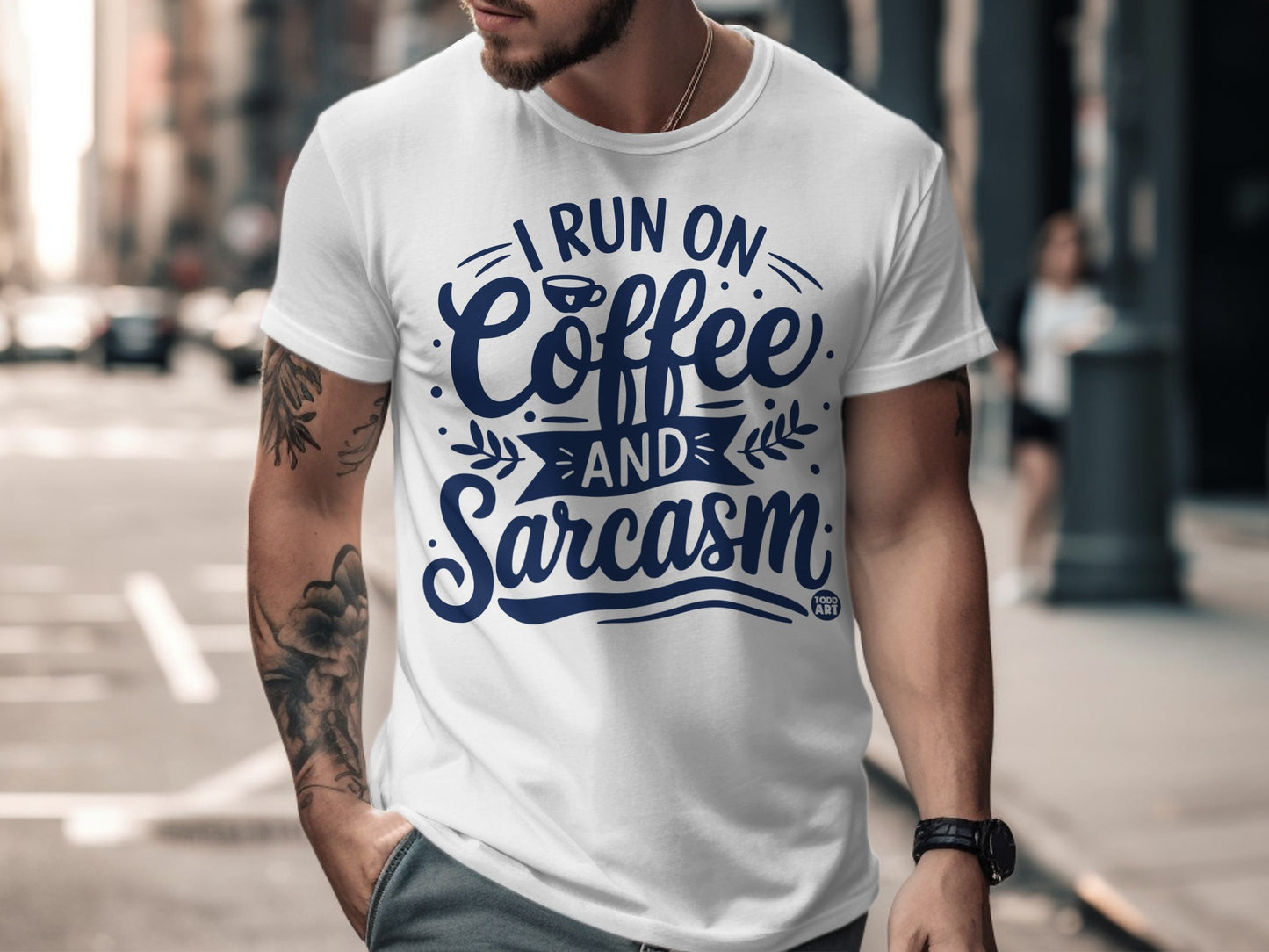I Run on Coffee and Sarcasm Graphic T-Shirt