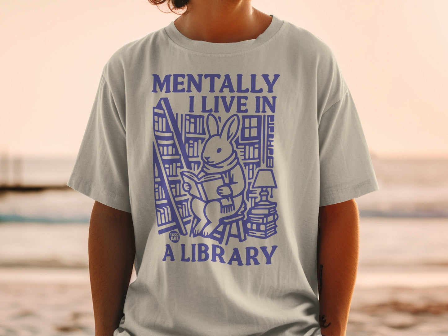 Mentally I Live In A Library Graphic Tee Shirt