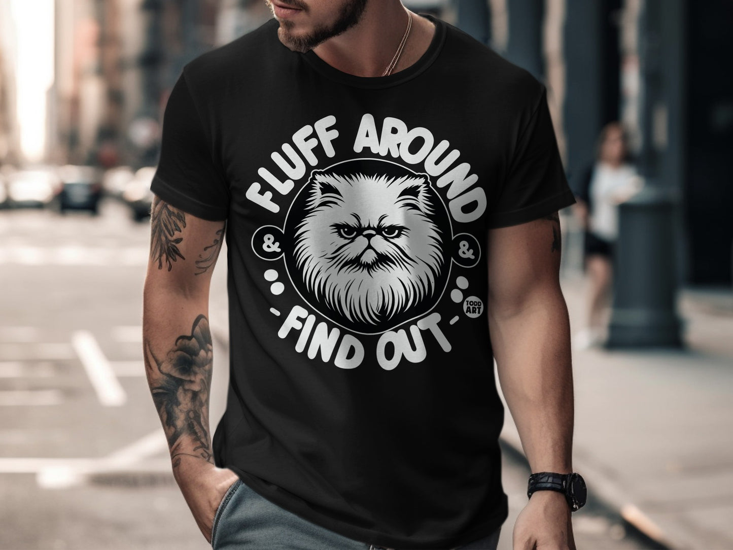 Fluff Around and Find Out Cat Graphic T-shirt