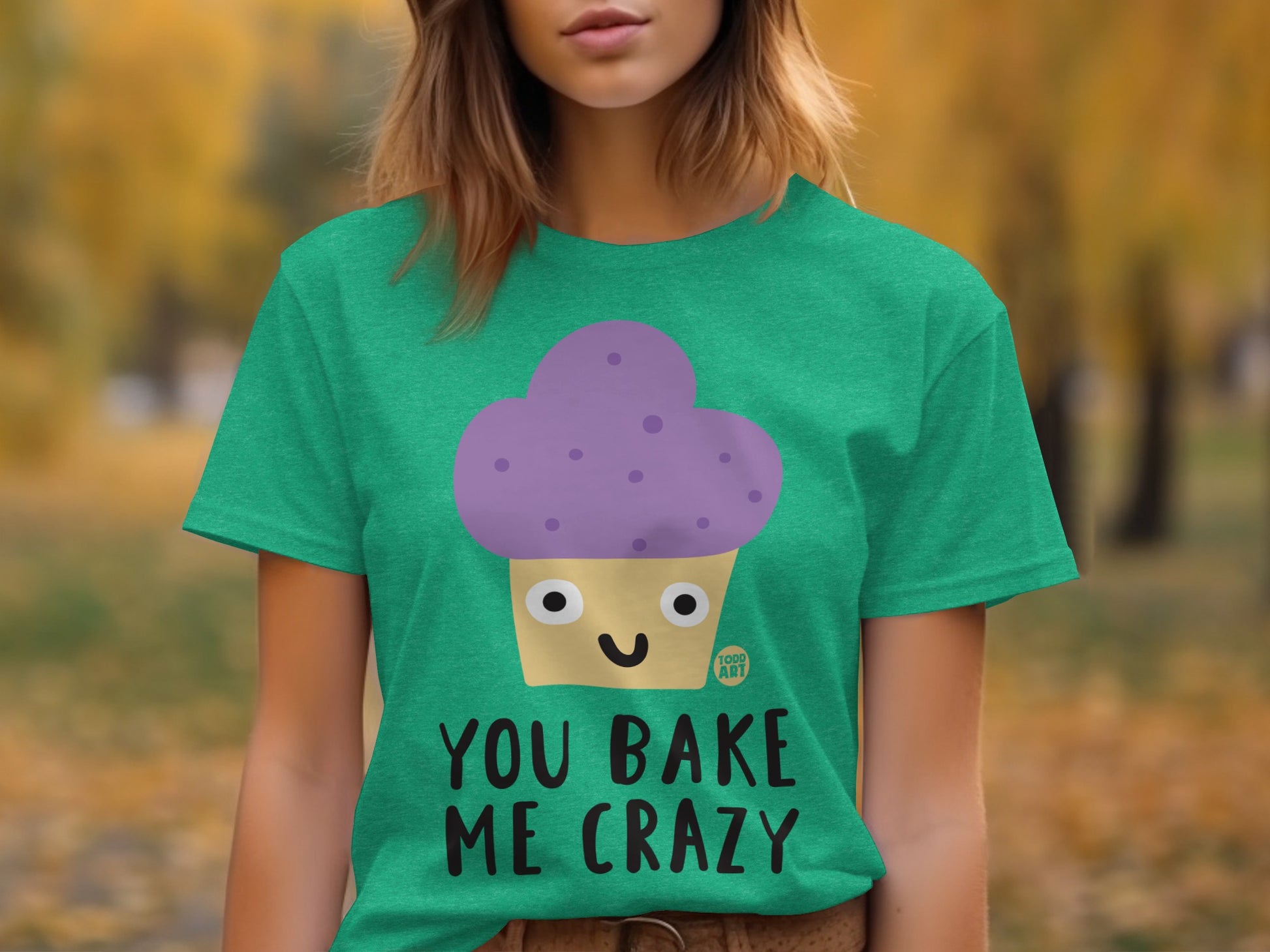 You Bake Me Crazy Cute Cupcake Graphic T-shirt