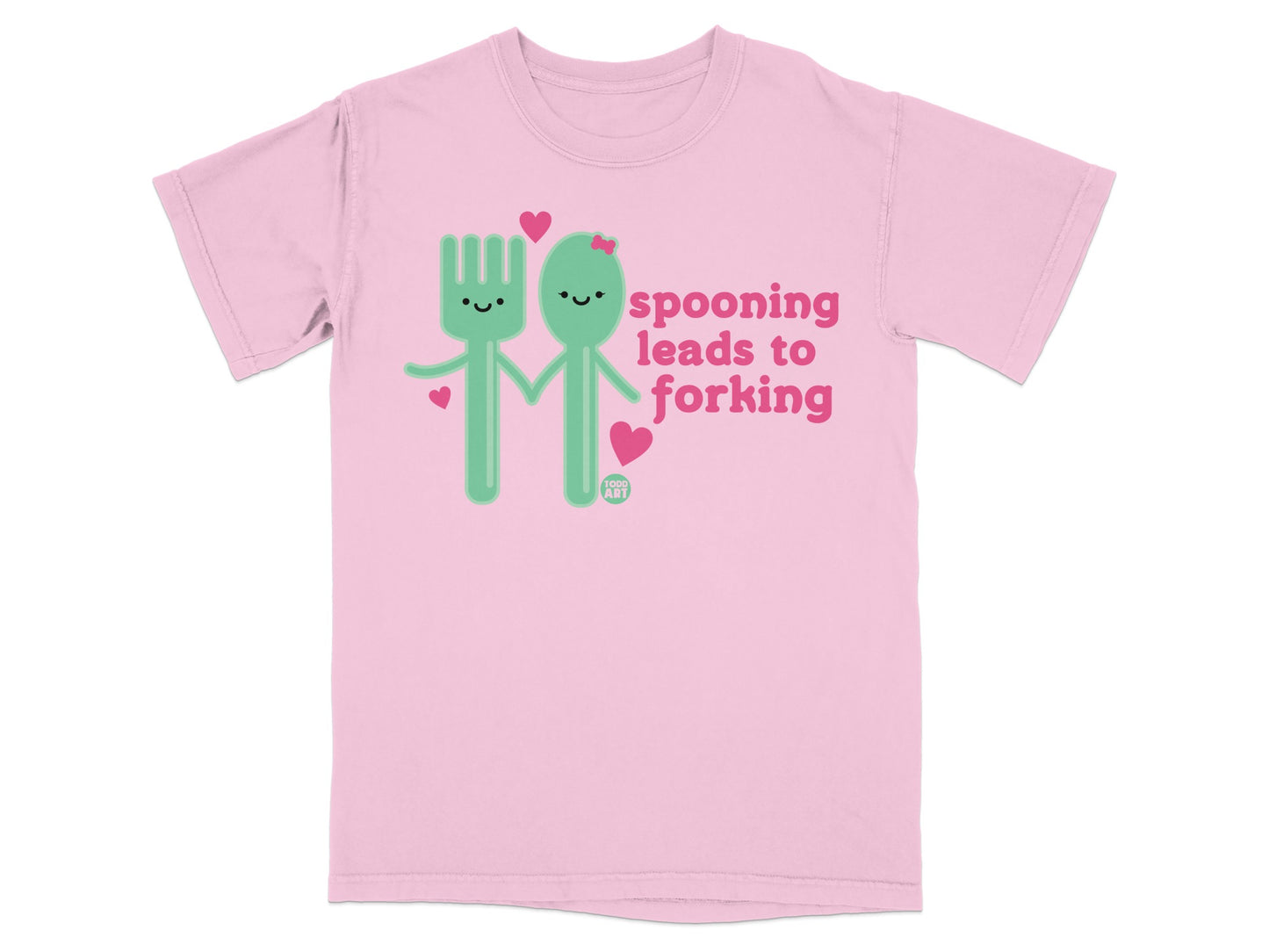 Pink Spoon Fork Love Spooning Leads To Forking T-shirt
