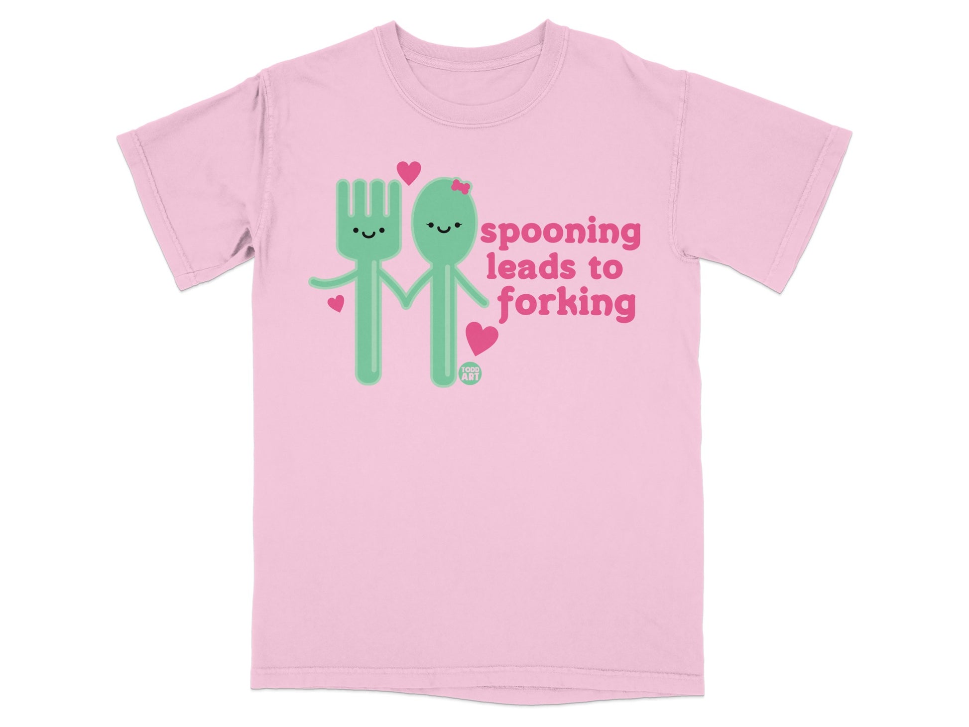 Pink Spoon Fork Love Spooning Leads To Forking T-shirt