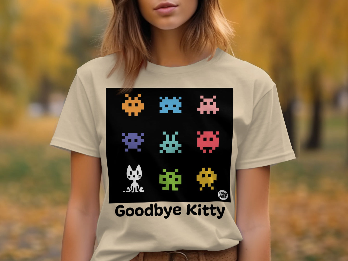 Retro Goodbye Kitty Graphic Tee for Gamers