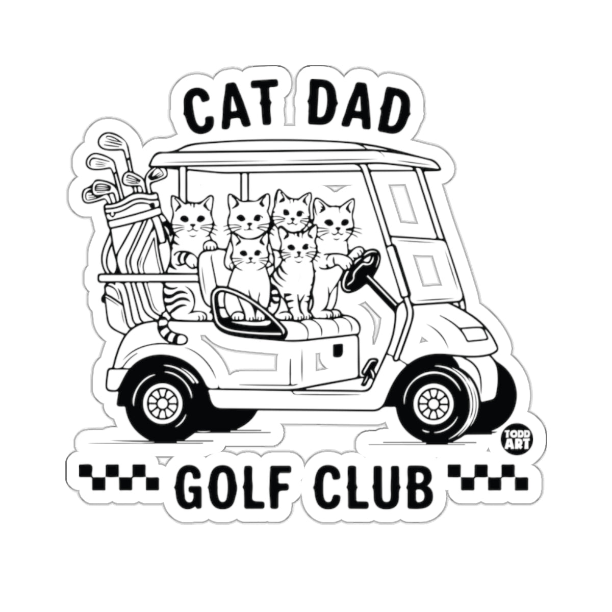 Cat Dad Golf Club Kittens Golf Cart Feline Golfing 